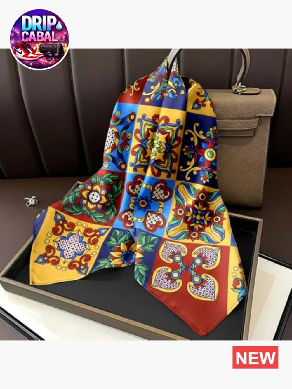 Polyester Satin Head Scarf Square Bandana Hair Wrapping Fashion Accessory - Picture 6 of 7